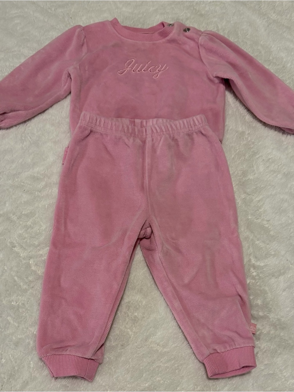 Juicy Couture Pink Velour Baby Two Piece Set